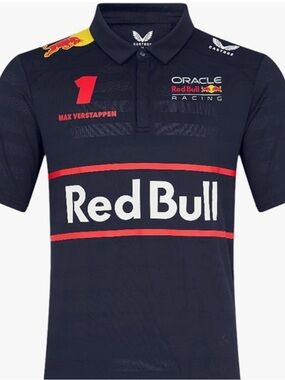 Red Bull Racing Formula 1 Polo Shirt Max Verstappen - White (Men’s, US-XL)